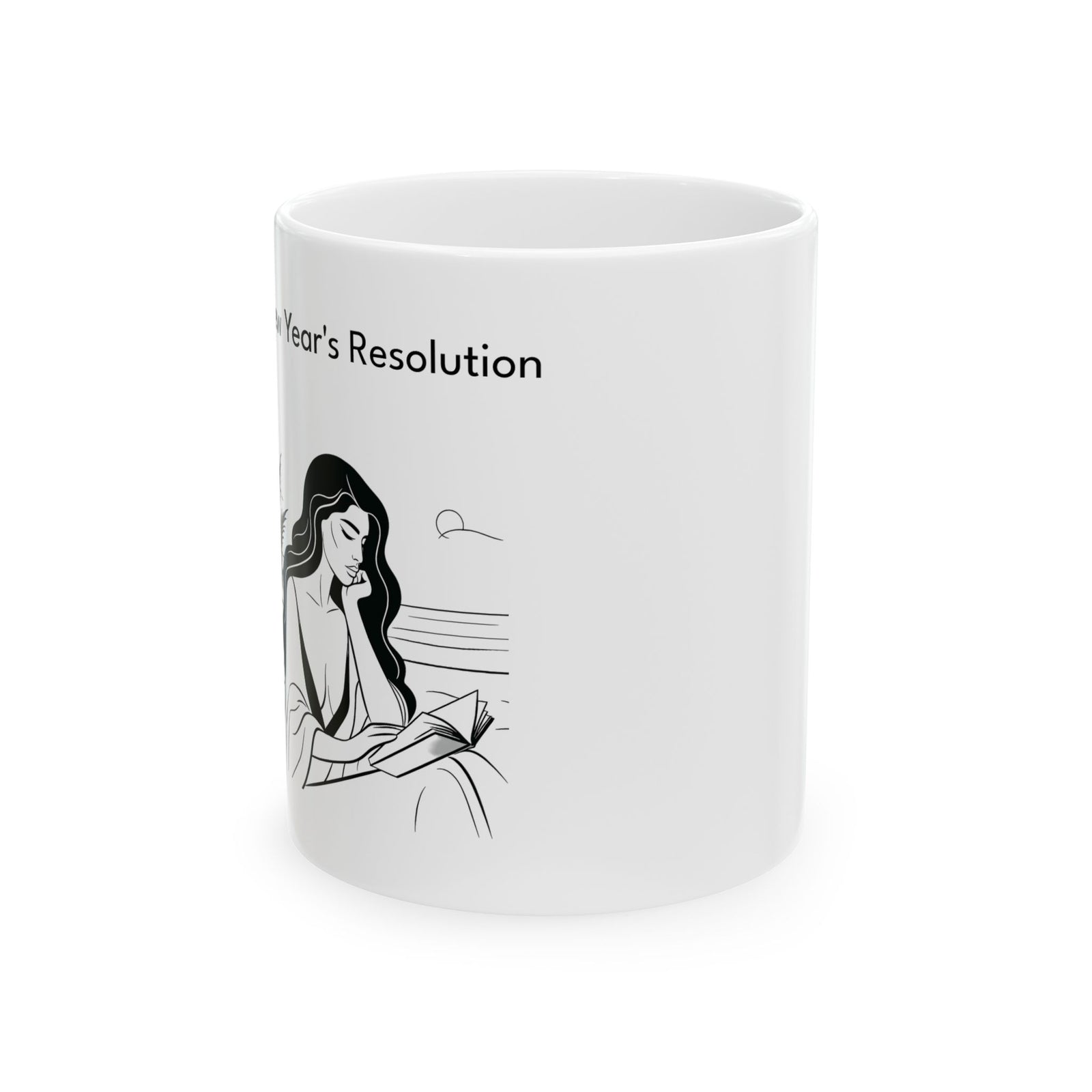 Mug - Woman Reading on Beach New Year's Resolution