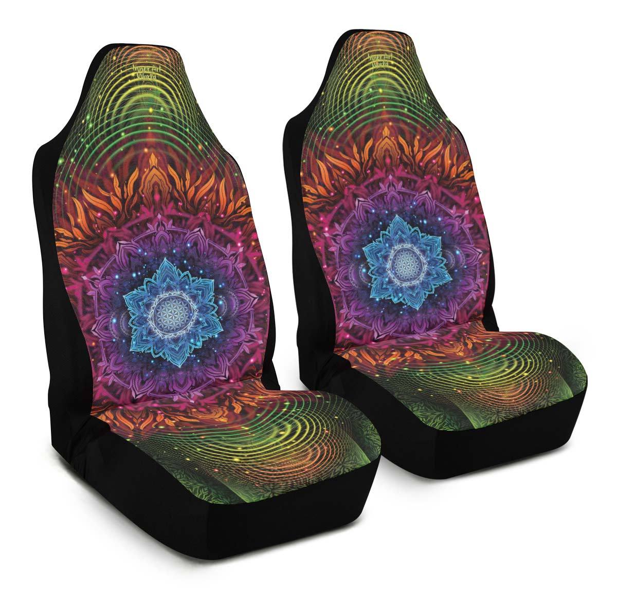 Car Seat Covers Set of 2 Car Seat Covers / Universal Fit Aligned Flower