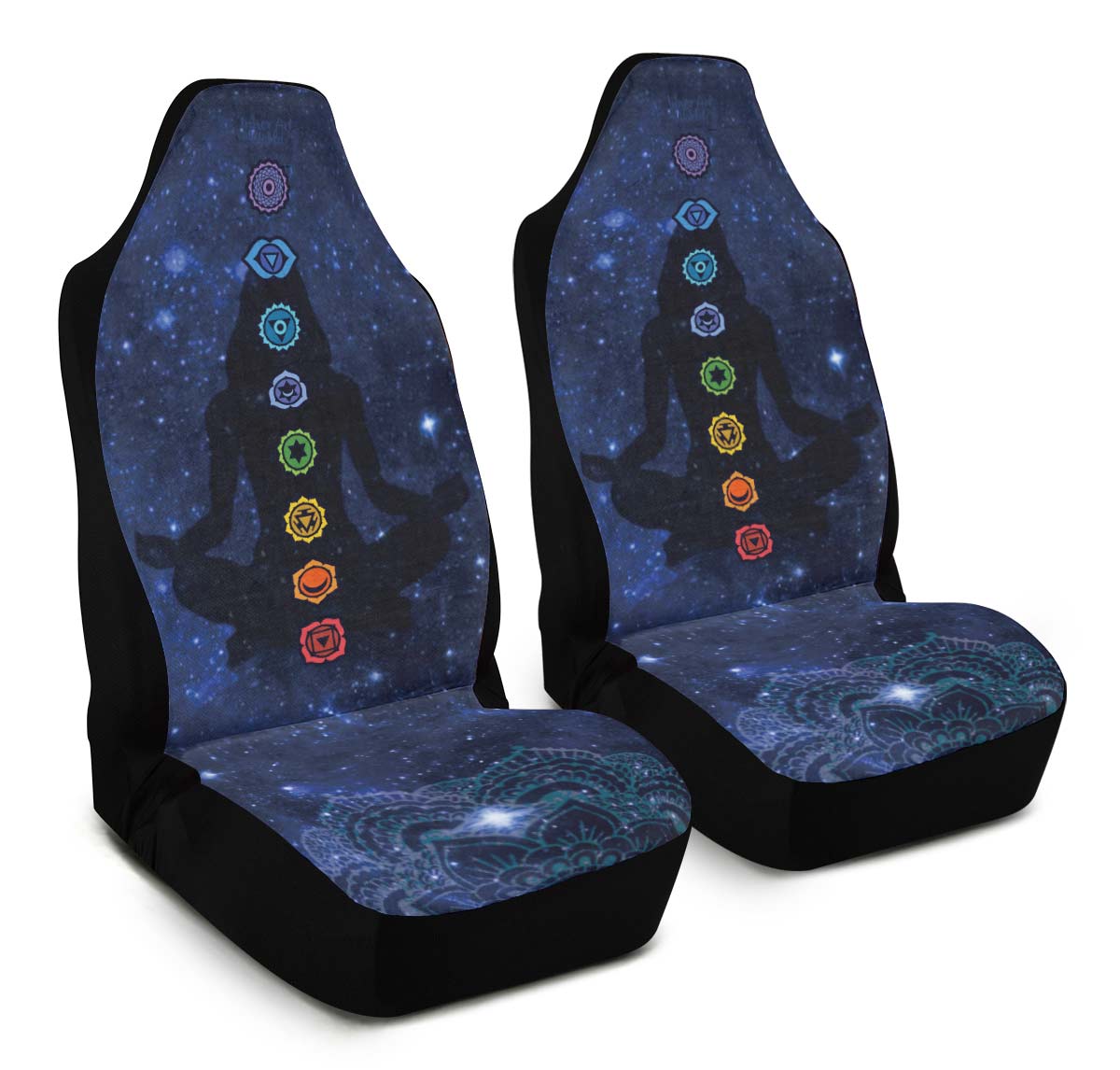 Car Seat Covers Set of 2 Car Seat Covers / Universal Fit Chakra Car