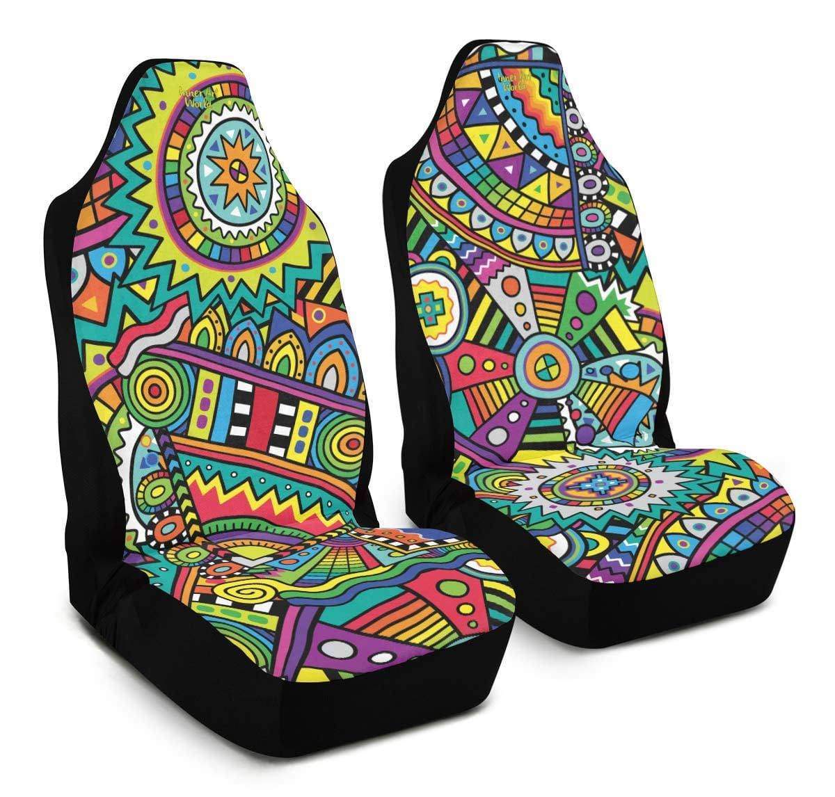 Car Seat Covers Set of 2 Car Seat Covers / Universal Fit Chaos