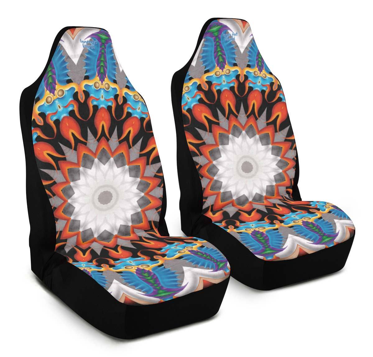 Car Seat Covers Set of 2 Car Seat Covers / Universal Fit Fire Red