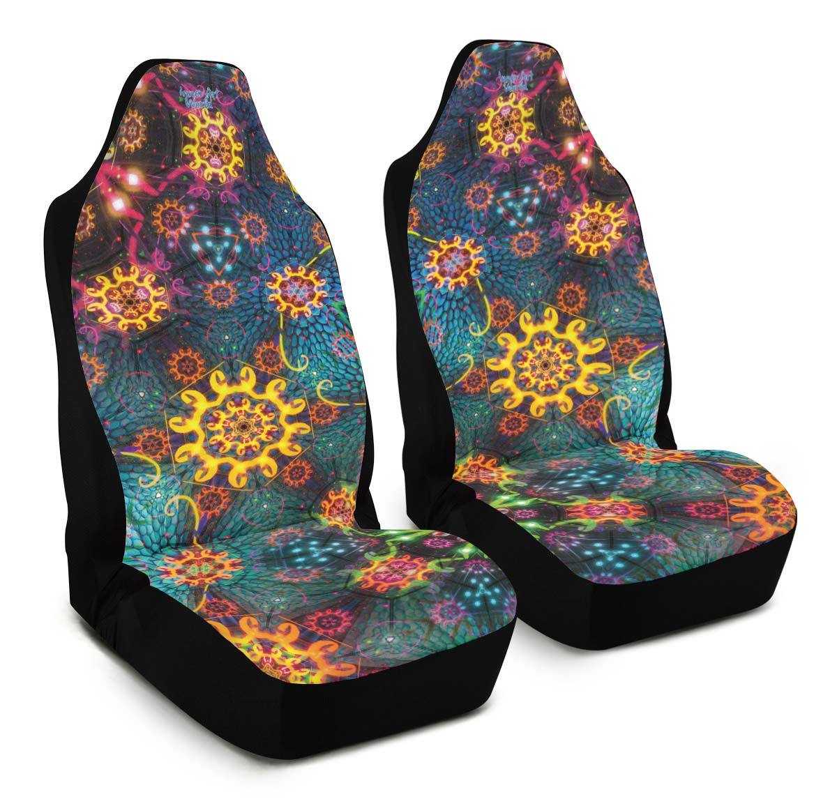 Car Seat Covers Set of 2 Car Seat Covers / Universal Fit Flower Power
