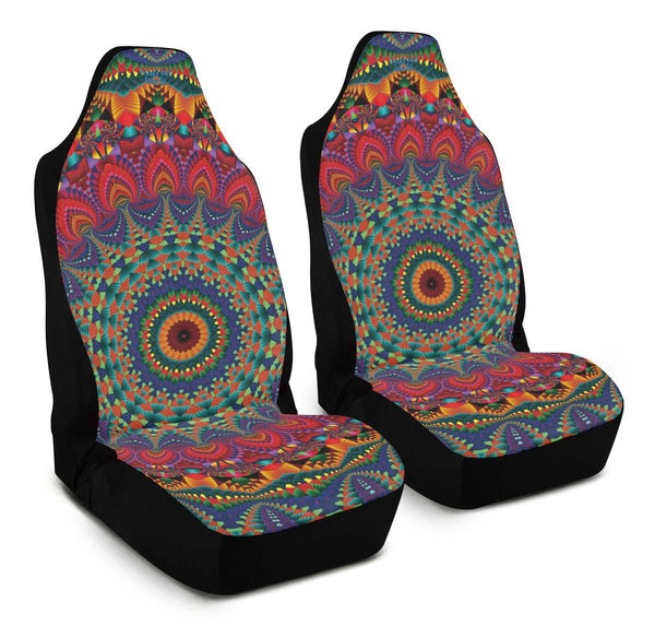 Car Seat Covers Set of 2 Car Seat Covers / Universal Fit Kaleidoscope Mandala