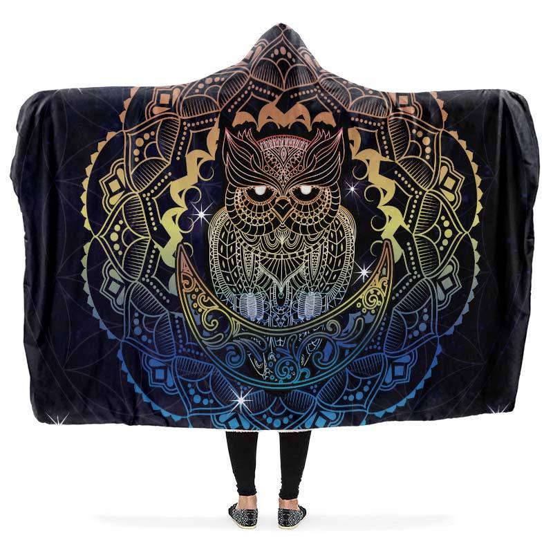 Hooded Blanket Hooded Blanket / One Size Owl Mandala