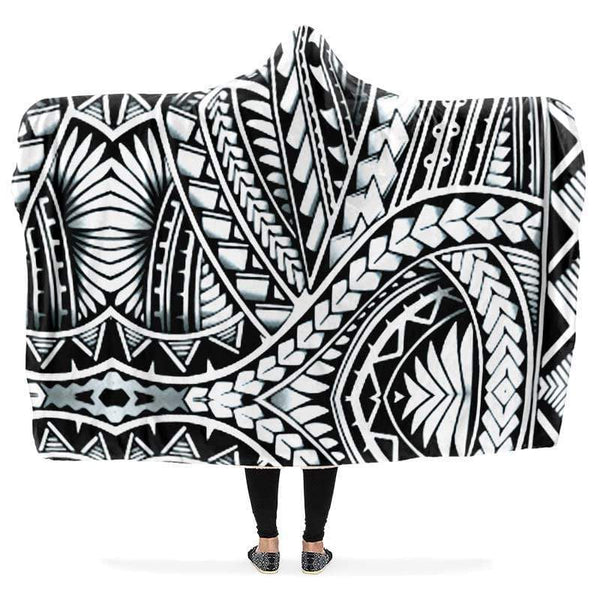 Hooded Blanket Hooded Blanket / One Size Polynesian Pattern