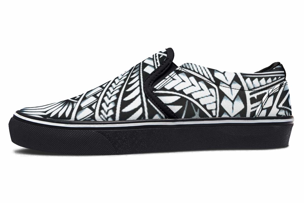 Slip On Women's Slipons / Black / US 6 / EU36 Polynesian Pattern