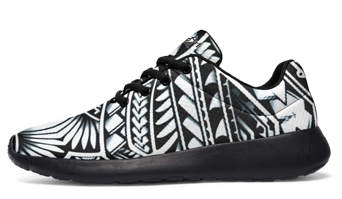 sporty Women's Sport Sneakers / Black / US 5.5 / EU36 Polynesian Pattern